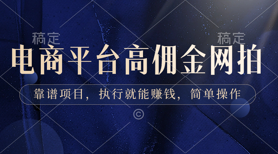 电商平台高佣金网拍，靠谱项目，执行就能赚钱，简单操作-AI网创
