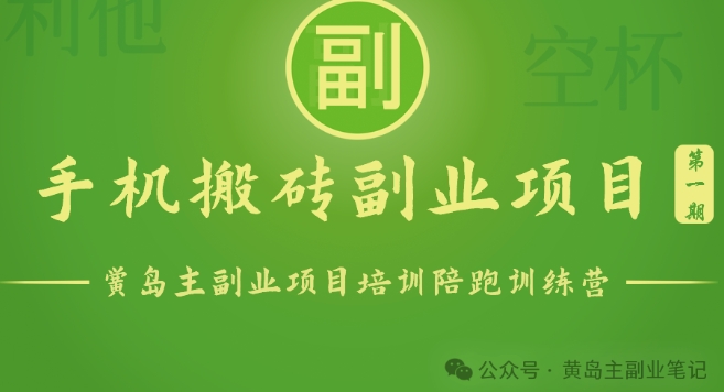 手机搬砖小副业项目训练营1.0，实测1小时收益50+，一部手机轻松日入100+-AI网创