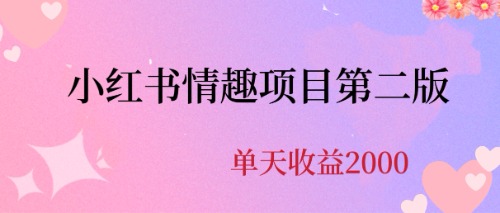 最近爆火小红书情趣项目第二版，每天2000+-AI网创