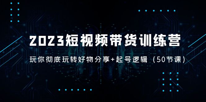 2023短视频带货训练营：带你彻底玩转好物分享+起号逻辑（50节课）-AI网创