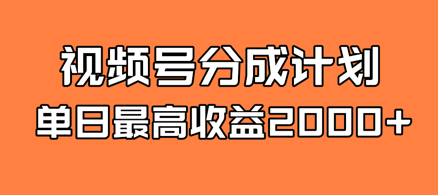 全新蓝海 视频号掘金计划 日入2000+-AI网创