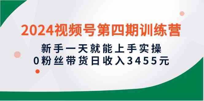 （10157期）2024视频号第四期训练营，新手一天就能上手实操，0粉丝带货日收入3455元-AI网创