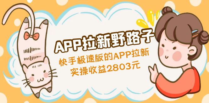 APP拉新野路子：快手极速版的APP拉新赚，实操收益2803元-AI网创
