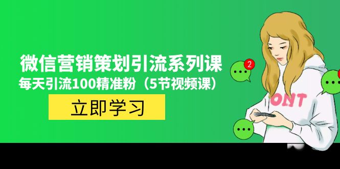 价值百万的微信营销策划引流系列课，每天引流100精准粉（5节视频课）-AI网创