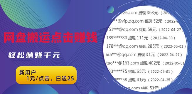 无脑搬运网盘项目，1元1次点击，每天30分钟打造躺赚管道，收益无上限￼-AI网创