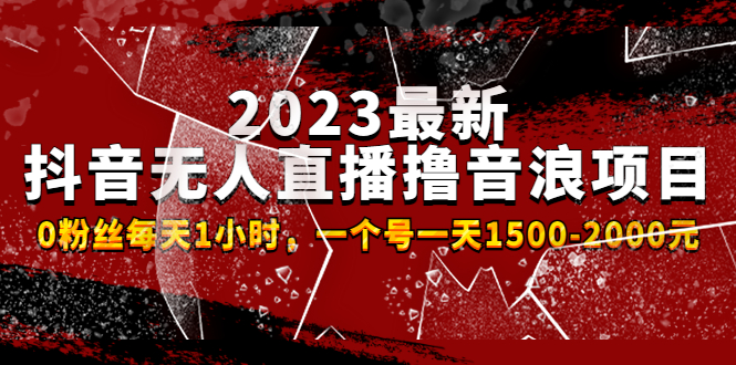 2023最新抖音无人直播撸音浪项目，0粉丝每天1小时，一个号一天1500-2000元 -AI网创