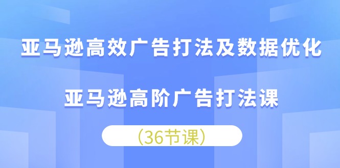 亚马逊高效广告打法及数据优化，亚马逊高阶广告打法课（36节）-AI网创