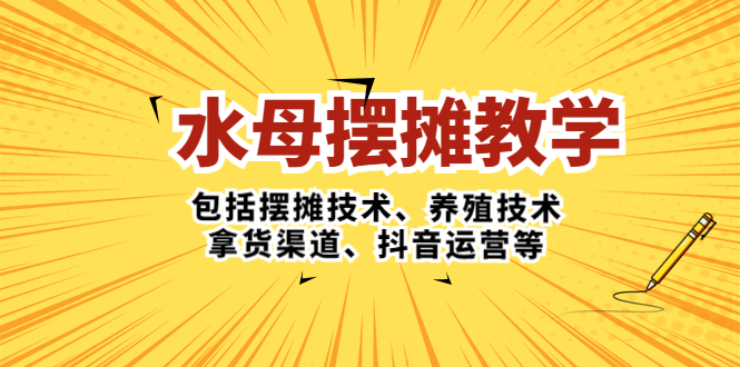 水母·摆摊教学，包括摆摊技术、养殖技术、拿货渠道、抖音运营等-AI网创
