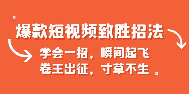 爆款短视频致胜招法，学会一招，瞬间起飞，卷王出征，寸草不生-AI网创