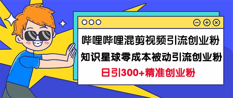 哔哩哔哩混剪视频引流创业粉日引300+知识星球零成本被动引流创业粉一天300+-AI网创