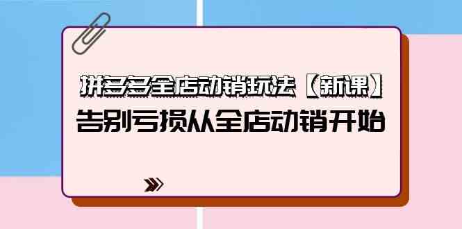 拼多多全店动销玩法【新课】，告别亏损从全店动销开始（4节视频课）-AI网创