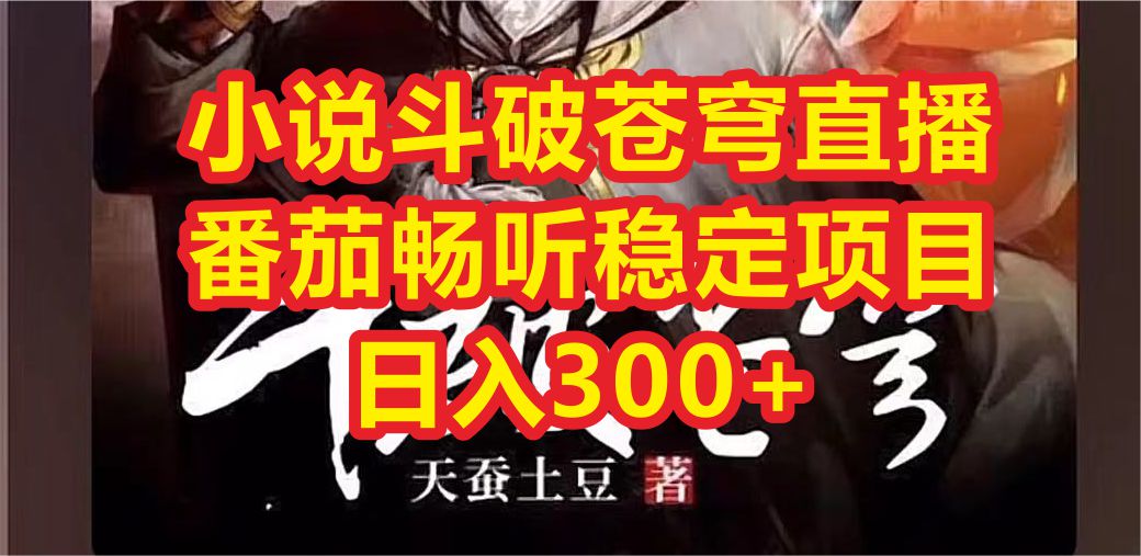 小说斗破苍穹直播，番茄畅听日入300+稳定项目-AI网创