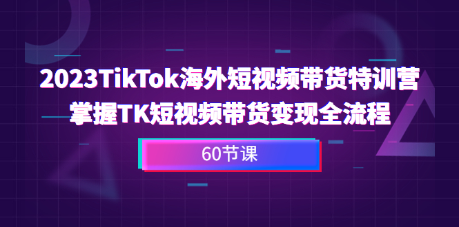 2023-TikTok海外短视频带货特训营，掌握TK短视频带货变现全流程（60节课）-AI网创