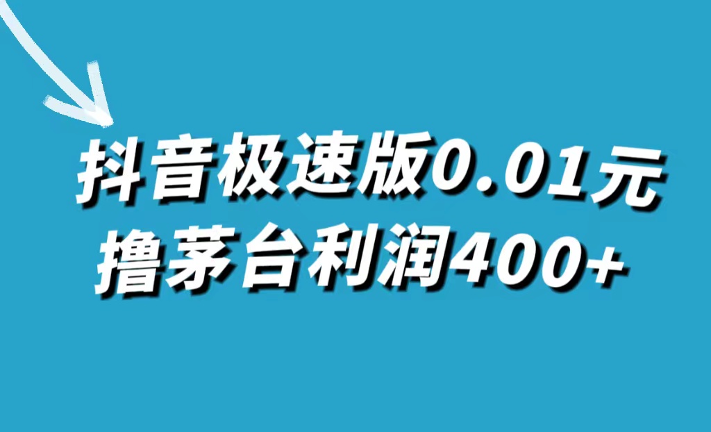 抖音极速版0.01元撸茅台，一单利润400+-AI网创