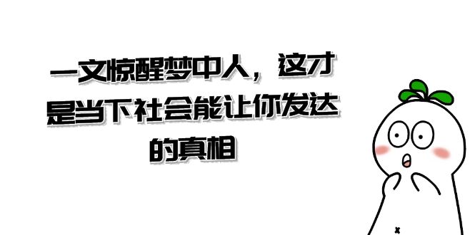 某公众号付费文章《一文 惊醒梦中人，这才是当下社会能让你发达的真相》-AI网创