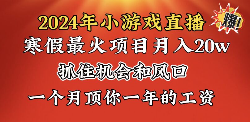 2024年寒假爆火项目，小游戏直播月入20w+，学会了之后你将翻身-AI网创