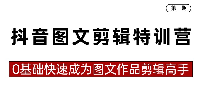 抖音图文剪辑特训营第一期，0基础快速成为图文作品剪辑高手（23节课）-AI网创