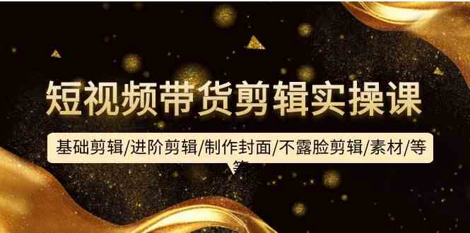 短视频带货剪辑实操课：基础剪辑/进阶剪辑/制作封面/不露脸剪辑/素材/等等-AI网创