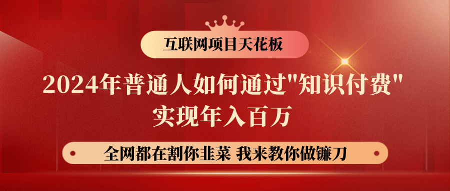 2024年普通人如何通过"知识付费"月入十万年入百万，实现财富自由-AI网创
