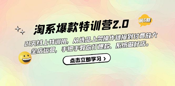 淘系爆款特训营2.0【第六期】从选品上架到付费放大 全店运营 打爆款 做好店-AI网创