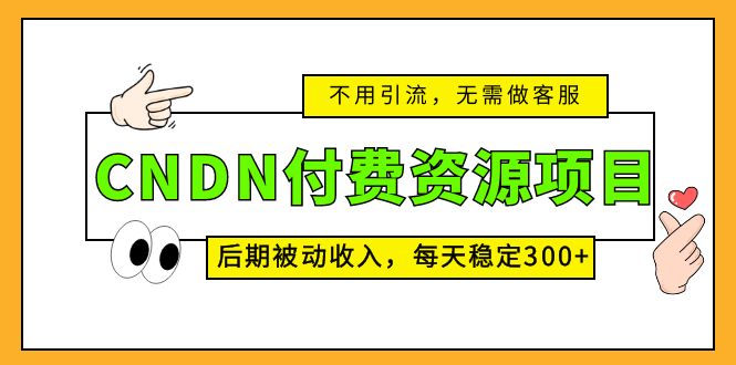 CNDN付费资源项目，不用引流，无需做客服，后期被动收入，每天稳定300+-AI网创