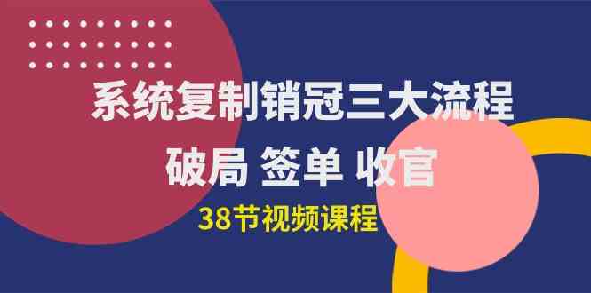 （10171期）系统复制 销冠三大流程，破局 签单 收官（38节视频课）-AI网创