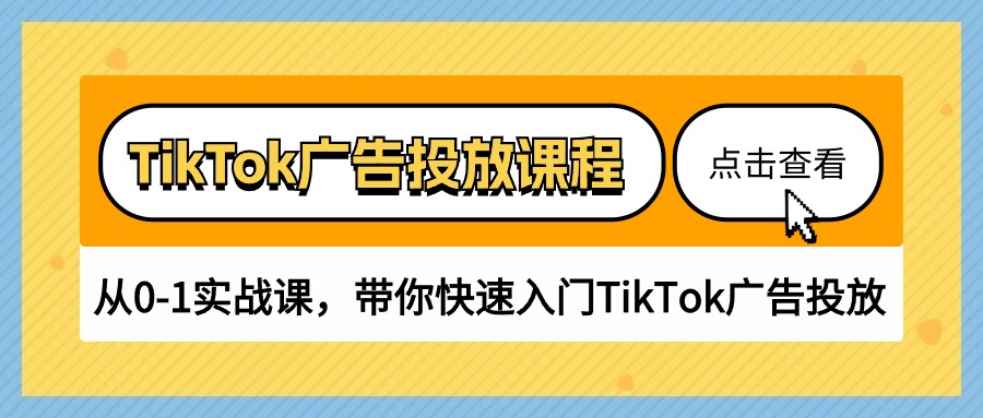 TikTok广告投放课程，从0-1实战课，带你快速入门TikTok广告投放（30节课）-AI网创