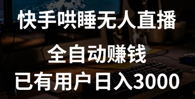 快手哄睡无人直播+独家挂载技术，已有用户日入3000+【赚钱流程+直播素材】-AI网创
