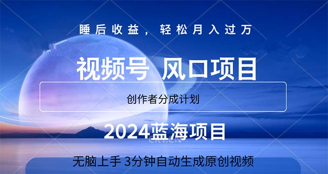 2024蓝海项目，3分钟自动生成视频，月入过万-AI网创