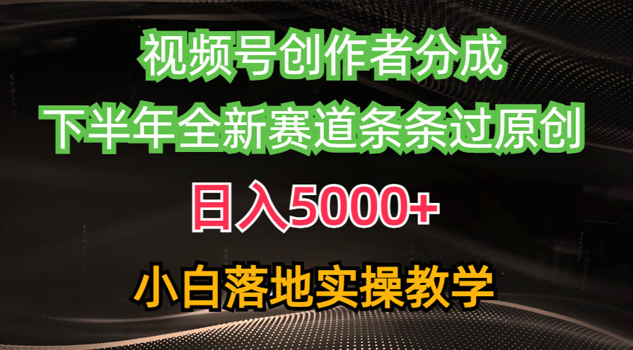 （10294期）视频号创作者分成最新玩法，日入5000+  下半年全新赛道条条过原创，小…-AI网创