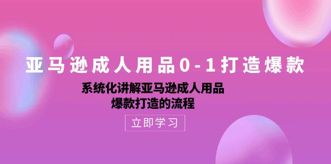 亚马逊成人用品0-1打造爆款：系统化讲解亚马逊成人用品爆款打造的流程-AI网创