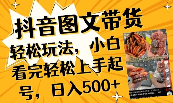抖音图文带货已过时?那你不如仔细看看这个，小白看完轻松上手起号，日入500+不是梦-AI网创