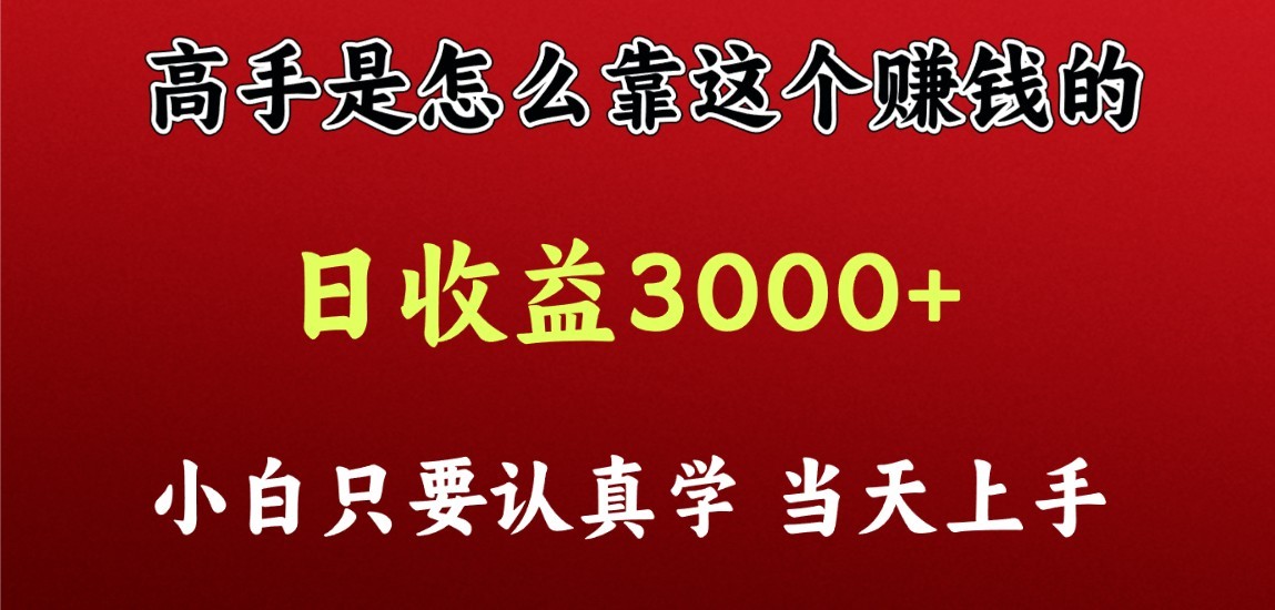 看高手是怎么赚钱的，一天收益至少3000+以上，小白当天上手-AI网创