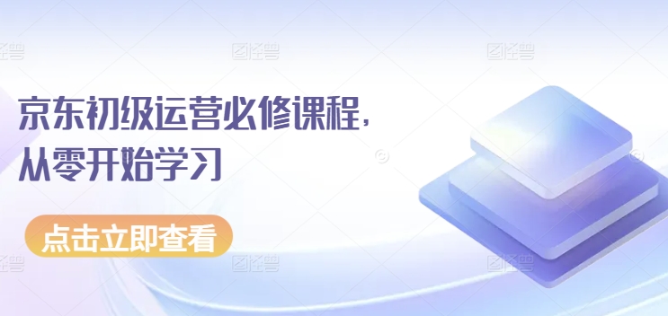 京东初级运营必修课程，从零开始学习-AI网创
