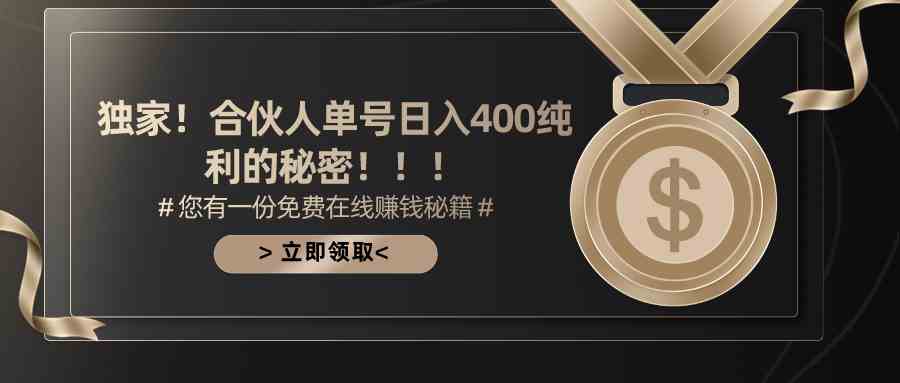（10028期）合伙人广告撸金最新玩法，每天单号400纯利-AI网创