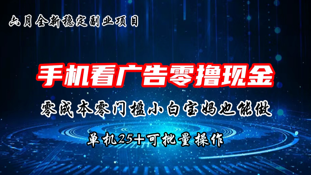 六月新项目，单机撸现金，单机20+，零成本零门槛，可批量操作-AI网创