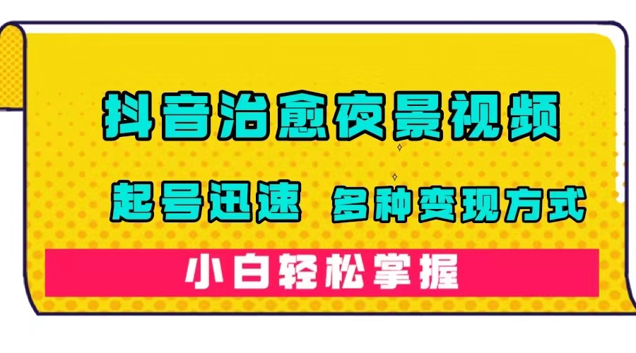 抖音治愈系夜景视频，起号迅速，多种变现方式，小白轻松掌握（附120G素材）-AI网创