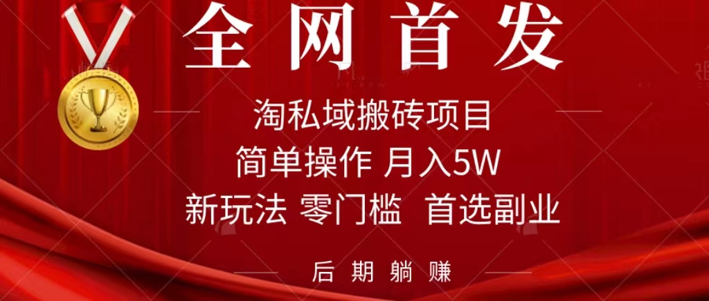 淘私域搬砖项目，利用信息差月入5W，每天无脑操作1小时，后期躺赚-AI网创