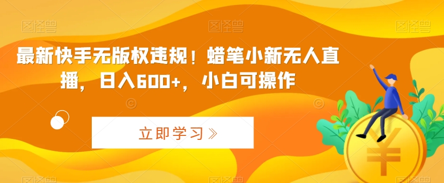 最新快手无版权违规！蜡笔小新无人直播，日入600+，小白可操作-AI网创