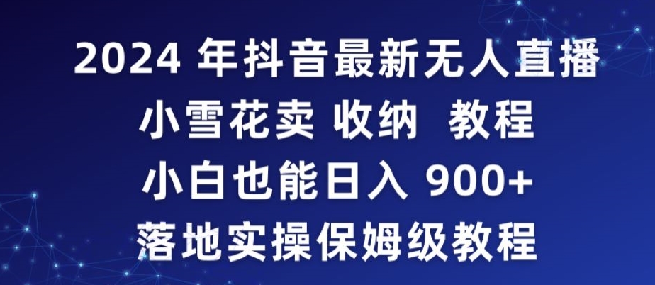 2024年抖音最新无人直播小雪花卖收纳教程，小白也能日入900+落地实操保姆级教程-AI网创