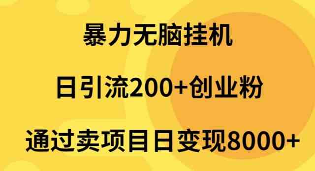 （9788期）暴力无脑挂机日引流200+创业粉通过卖项目日变现2000+-AI网创