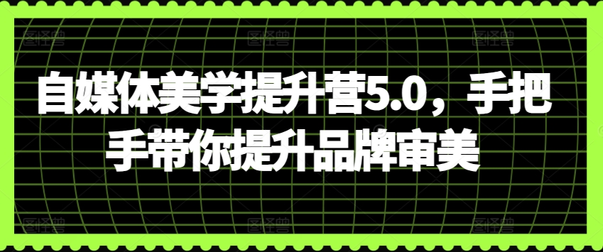 自媒体美学提升营5.0，手把手带你提升品牌审美-AI网创