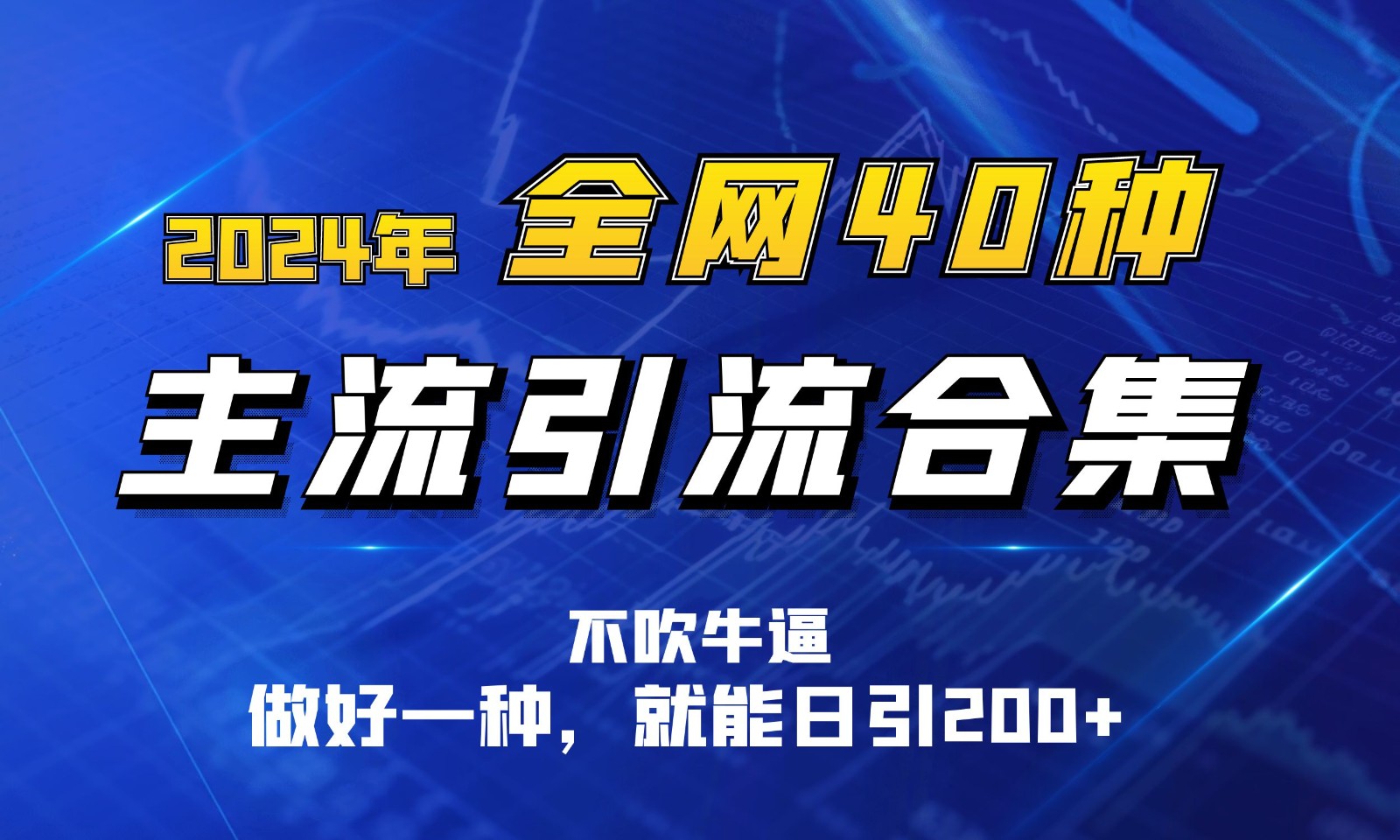 2024年全网40种暴力引流合计，做好一样就能日引100+-AI网创