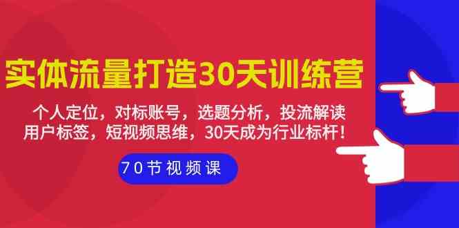 （9782期）实体-流量打造-30天训练营：个人定位，对标账号，选题分析，投流解读-70节-AI网创