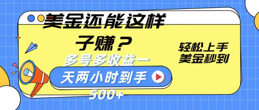美金还能这样子赚？轻松上手，美金秒到账 多号多收益，一天 两小时，到手500+-AI网创