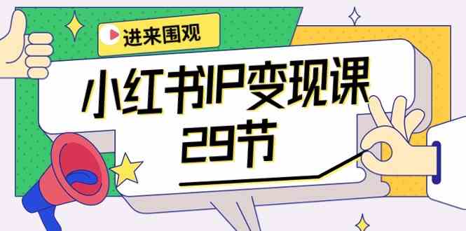 （10185期）小红书IP变现课：开店/定位/IP变现/直播带货/爆款打造/涨价秘诀/等等/29节-AI网创