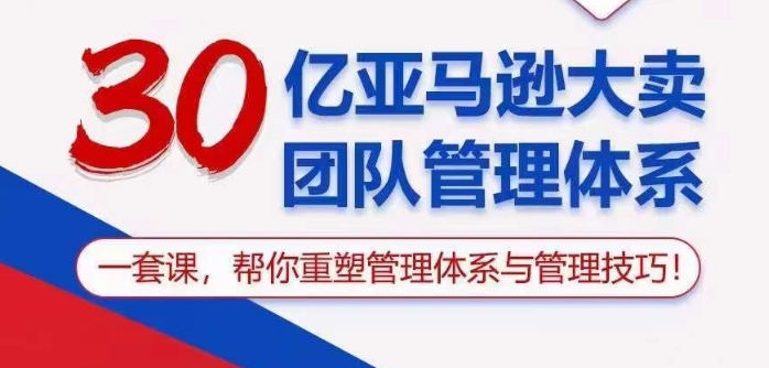 30亿亚马逊大卖团队管理体系，一套课帮你重塑管理体系与管理技巧-AI网创