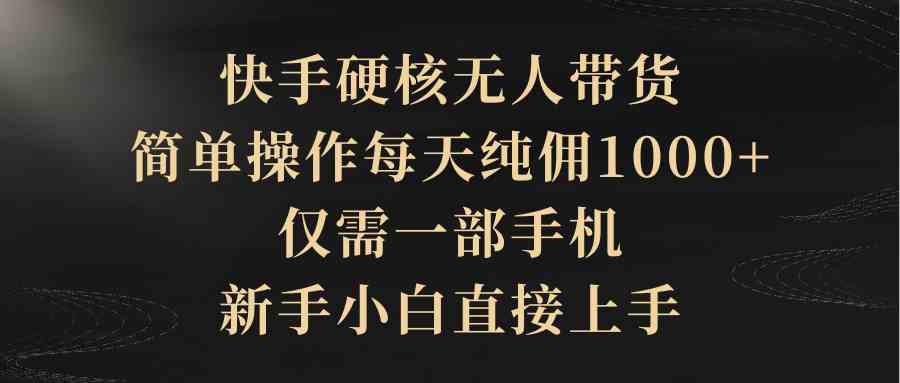 （9861期）快手硬核无人带货，简单操作每天纯佣1000+,仅需一部手机，新手小白直接上手-AI网创