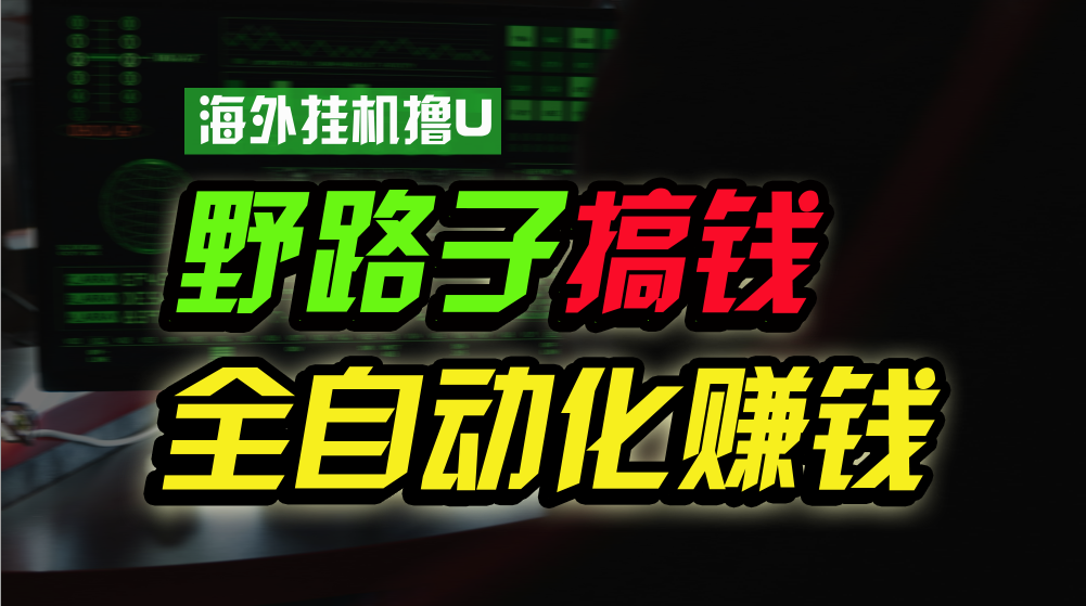海外挂机撸U新平台，日赚15美元，全程无人值守，可批量放大，工作室内部项目！-AI网创