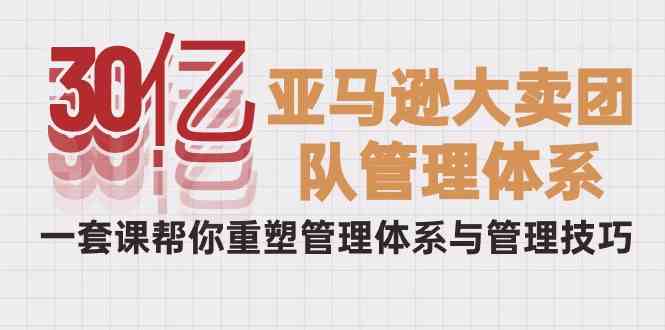 （10178期）30亿-亚马逊大卖团队管理体系，一套课帮你重塑管理体系与管理技巧-AI网创